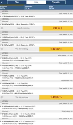 Flygresor.se android App screenshot 3